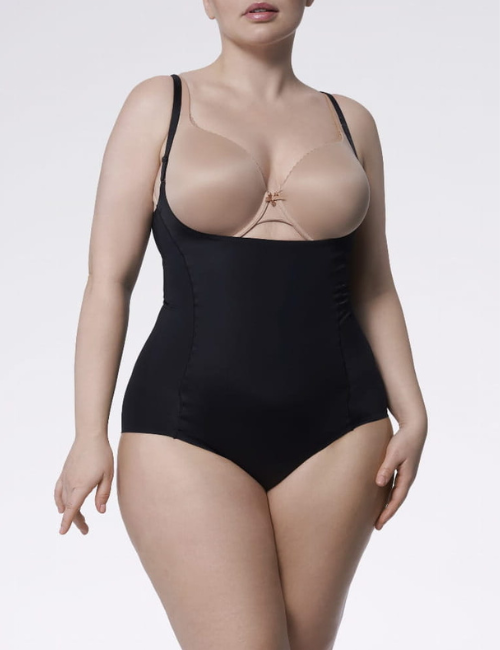 Body modelujące - 219 Basic Body Open Bust - body wyszczuplające pod biust - czarne (2).png