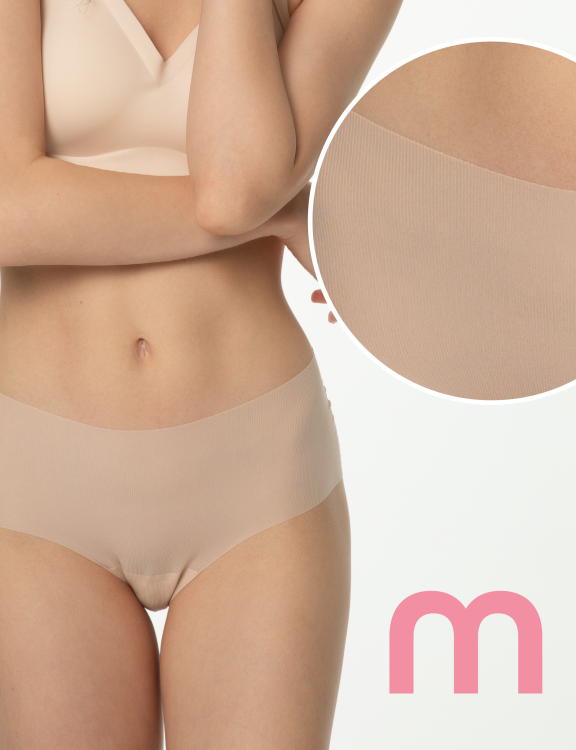 Figi Mousse Maxi Beżowe - figi z wysokim stanem