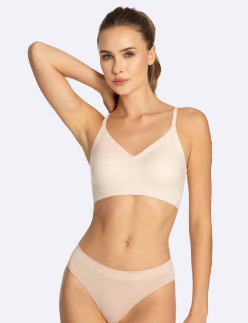 Simple Bra Top Beżowy