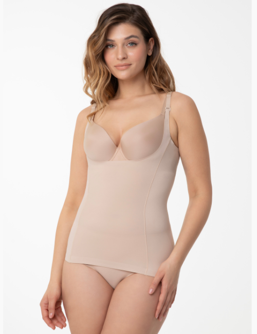 Koszulka modelująca - 214 Basic Cami Open Bust - koszulka wyszczuplająca pod biust - beżowa