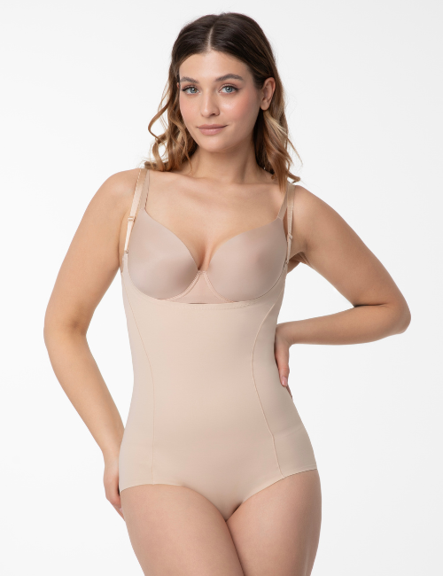 Body modelujące - 219 Basic Body Open Bust - body wyszczuplające pod biust - beżowe